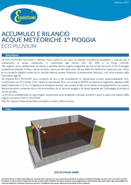 Accumulation and recovery of rainwater 1st rain - ECO PLUVIUM