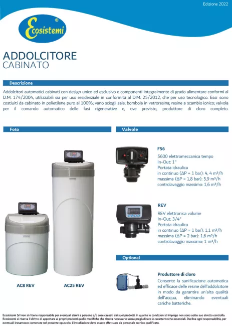 Cabinet automatic water softeners