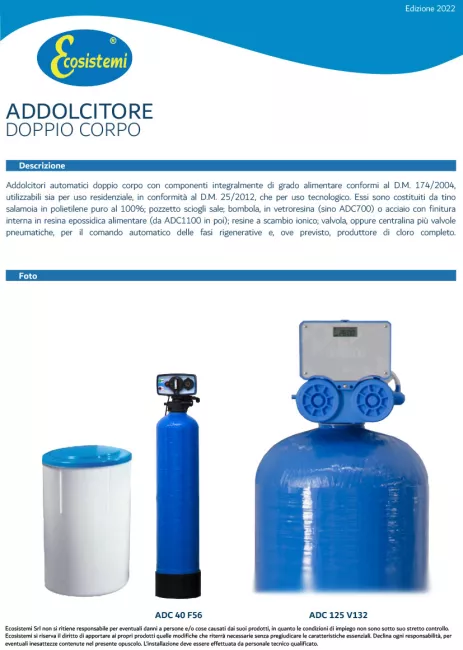 Double body automatic water softeners